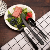 APSIC Black Heavy Duty Disposable Plastic Tea Spoon - Food Service & Takeout Ready - 1000 Count