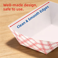 APSIC 2 LB White/Red Food Tray - Sturdy Base & Fast Food Ideal - 1000 Count