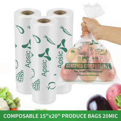 Compostable Produce Bags 15x20