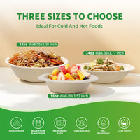 APSIC 32 oz Compostable Bagasse Bowl PFAS Free - Large Capacity & Catering Ready - 500 PCS/CTN