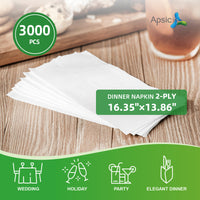 APSIC White 2-Ply Dinner Napkin 16.35