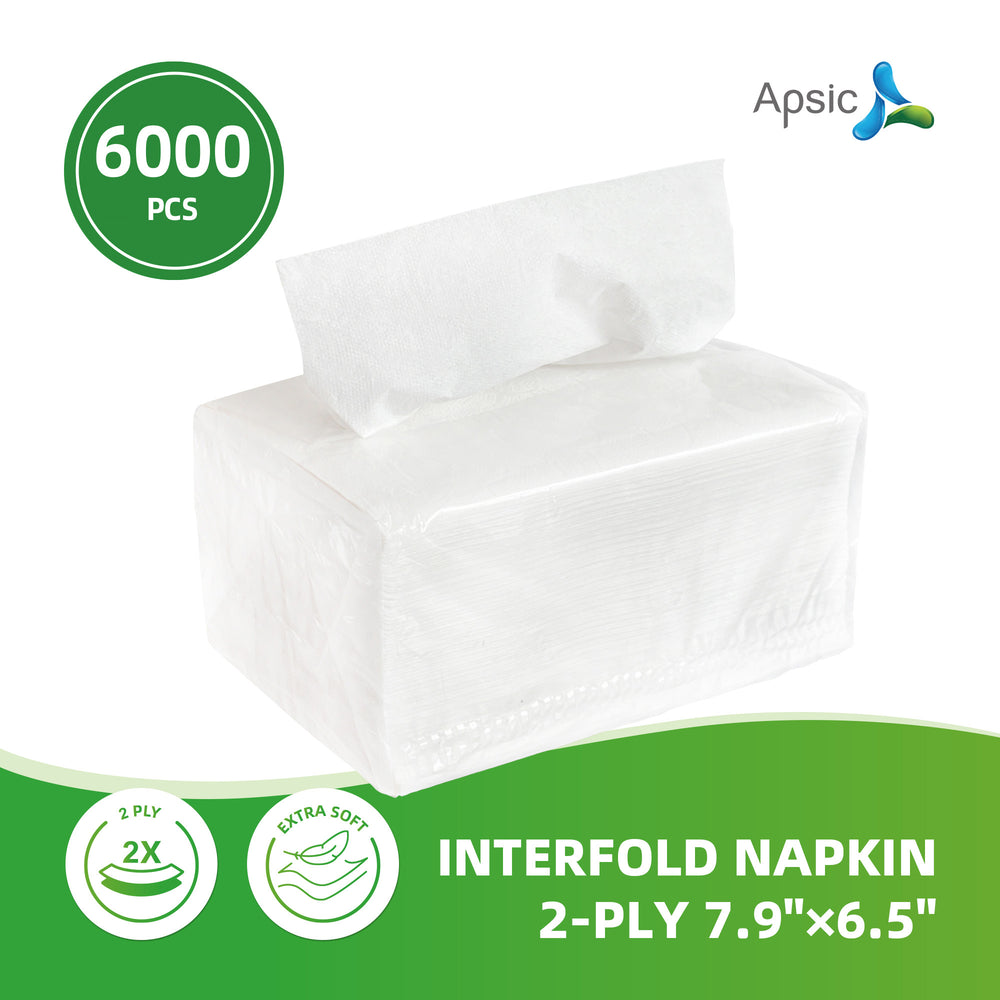 APSIC White 2-Ply Interfold Napkin 7.9