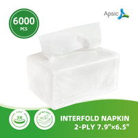 APSIC White 2-Ply Interfold Napkin 7.9
