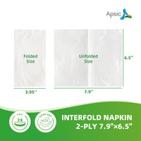 APSIC White 2-Ply Interfold Napkin 7.9