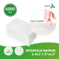 APSIC White 2-Ply Interfold Napkin 7.9