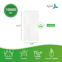 APSIC 1-Ply Tall Fold Napkin, 13×6