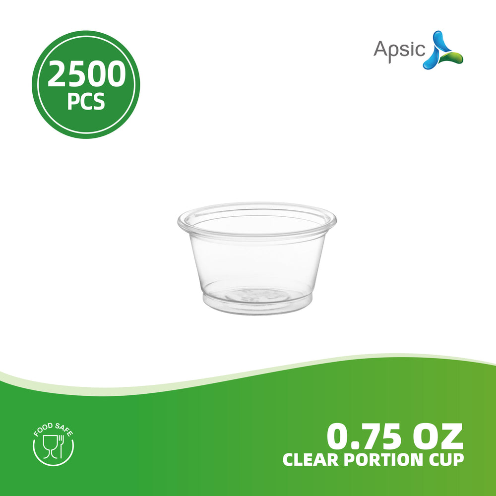 APSIC 0.75oz Clear Portion / Sauce Cup, 2500/Case