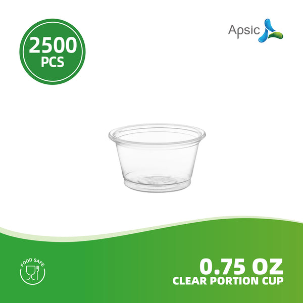 APSIC 0.75oz Clear Portion / Sauce Cup, 2500/Case
