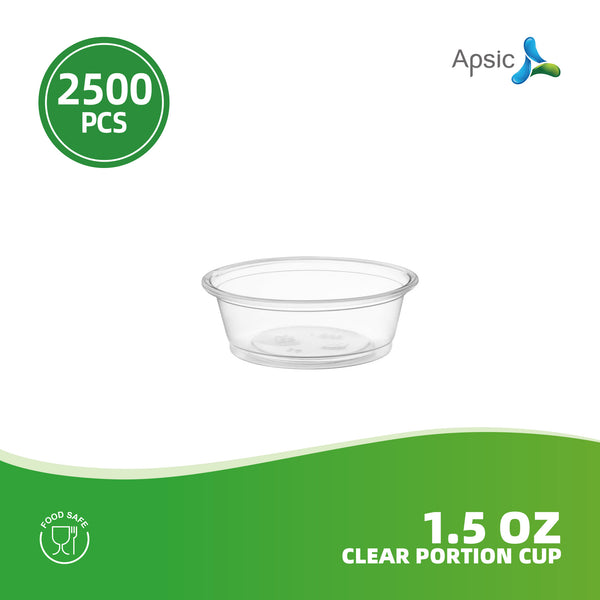 APSIC 1.5 oz Clear Portion Cup (Lids Sold Separately) - Practical & Disposable - 2500 PCS