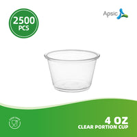 APSIC 4oz Clear Portion / Sauce Cup, 2500/Case
