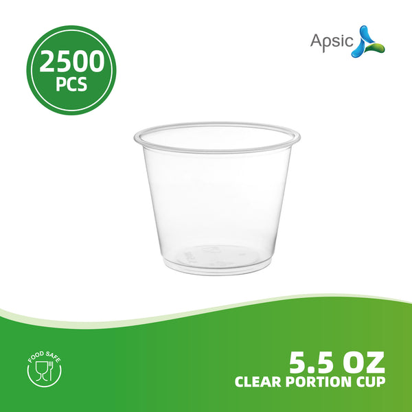 APSIC 5.5 oz Clear Portion Cup (Lids Sold Separately) - Premium & Multi-Purpose - 2500 PCS