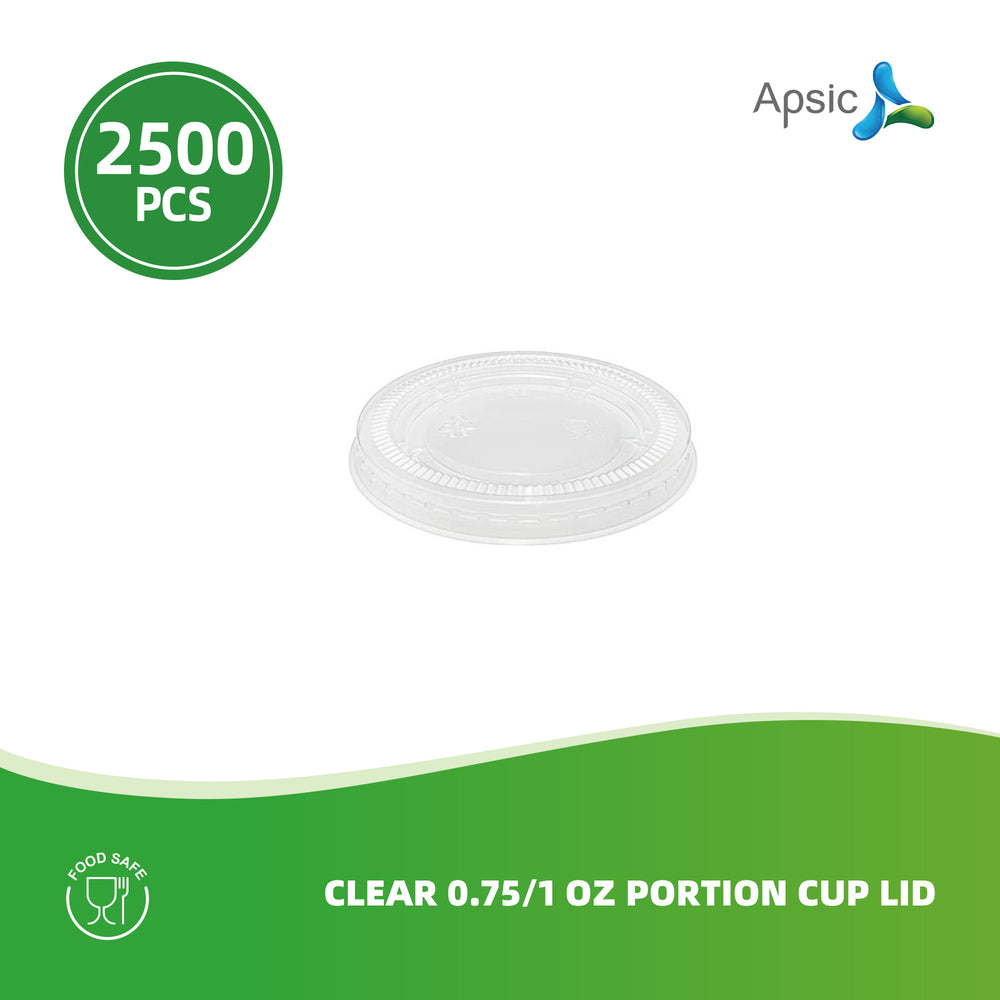 APSIC Clear Lid for 0.75 / 1 oz Portion Cup - Perfect Fit & Secure Seal - 2500 PCS