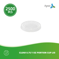 APSIC Clear Lid for 0.75 / 1 oz Portion Cup - Perfect Fit & Secure Seal - 2500 PCS