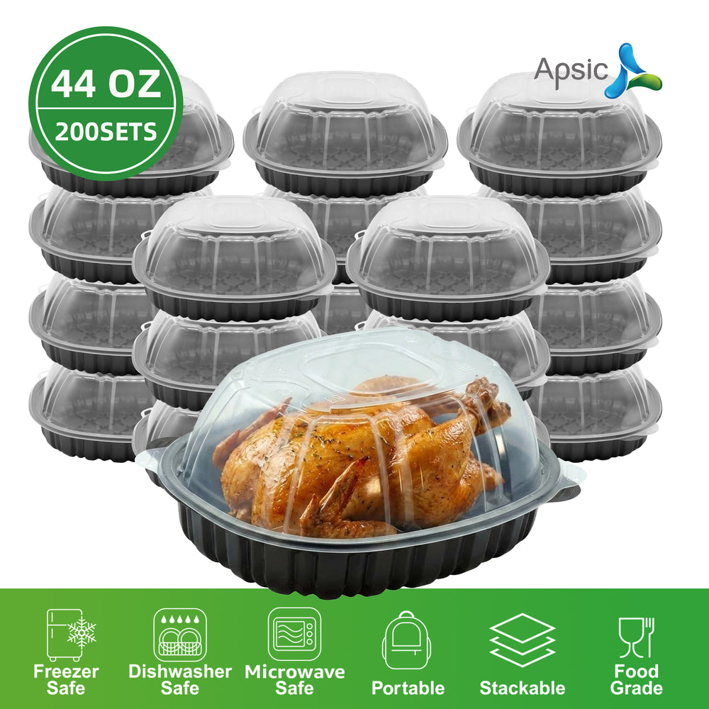 APSIC 44oz Chicken Roaster Container w/ Dome Lid, 200/Case