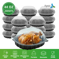 APSIC 44oz Chicken Roaster Container w/ Dome Lid, 200/Case