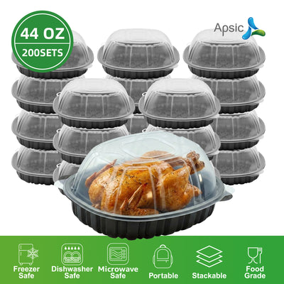 APSIC 44oz Chicken Roaster Container w/ Dome Lid, 200/Case