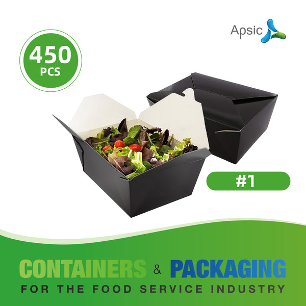 APSIC #1 Black Paper Take-Out Box 5