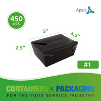 APSIC #1 Black Paper Take-Out Box 5