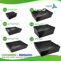 APSIC #3 Black Paper Take-Out Box 8.5
