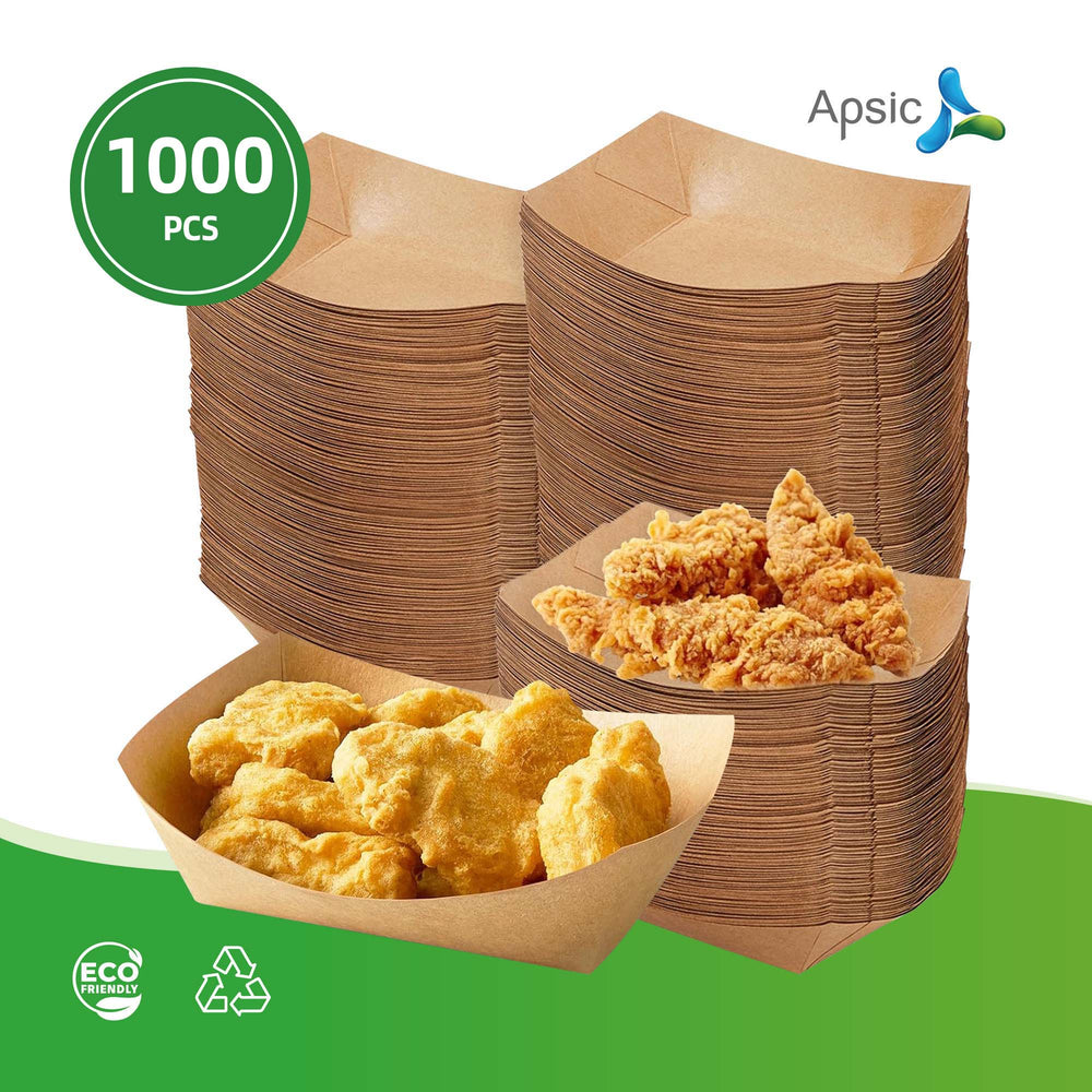 APSIC 1 LB Kraft Food Tray - Food Safe & Convenient Serving - 1000 Count