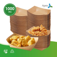 APSIC 1 LB Kraft Food Tray - Food Safe & Convenient Serving - 1000 Count