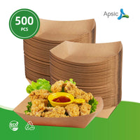 APSIC 3 LB Kraft Food Tray - Multi-Purpose & Party Ready - 500 Count