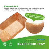 APSIC 3 LB Kraft Food Tray - Multi-Purpose & Party Ready - 500 Count