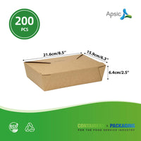 APSIC #3 Kraft Take-Out Box 8.5