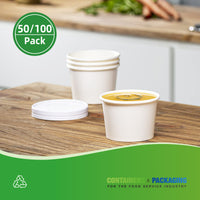 APSIC 8 oz White Paper Food Cup (no Lid) - Clean & Disposable - 500 Count