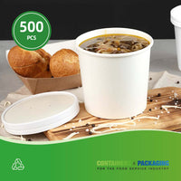 APSIC Paper Lid for 26/32 oz Paper Food Cup - Stable & Easy to Use - 500 Count