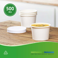 APSIC Paper Lid for 8/12/16 oz Paper Food Cup - Eco-Friendly & Tight Seal - 500 Count