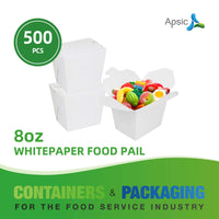 APSIC 8 oz White Paper Food Pail 2.8