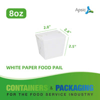 APSIC 8 oz White Paper Food Pail 2.8