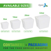 APSIC 8 oz White Paper Food Pail 2.8