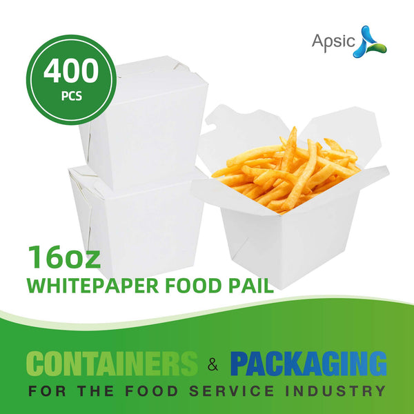 APSIC 16 oz White Paper Food Pail 3.7