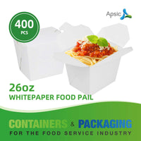 APSIC 26 oz White Paper Food Pail 4.1
