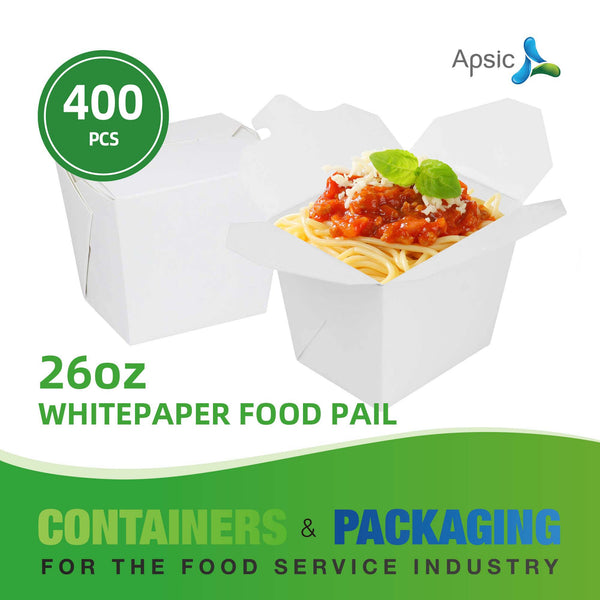 APSIC 26 oz White Paper Food Pail 4.1