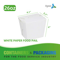 APSIC 26 oz White Paper Food Pail 4.1