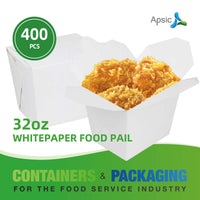APSIC 32 oz White Paper Food Pail 4.7