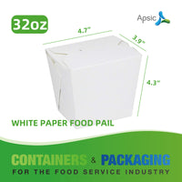 APSIC 32 oz White Paper Food Pail 4.7