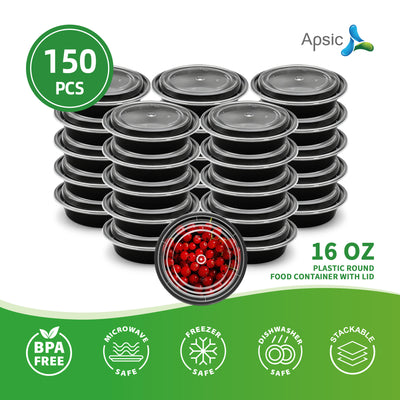 PP Round Food Container 16oz 150/Case - APSIC CY-RC-16