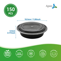 APSIC 24 Oz Plastic Round Food Container With Lid
