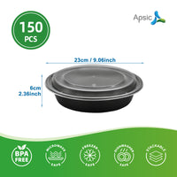 APSIC 48 oz Plastic Round Food Container With Lid