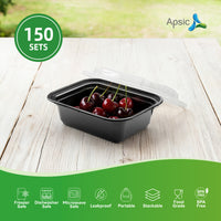 APSIC 12 Oz Plastic Rectangular Food Container With Lid