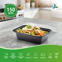 APSIC 24 Oz Plastic Rectangular Food Container With Lid
