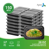 APSIC 28 Oz Plastic Rectangular Food Container With Lid
