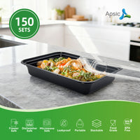 APSIC 28 Oz Plastic Rectangular Food Container With Lid