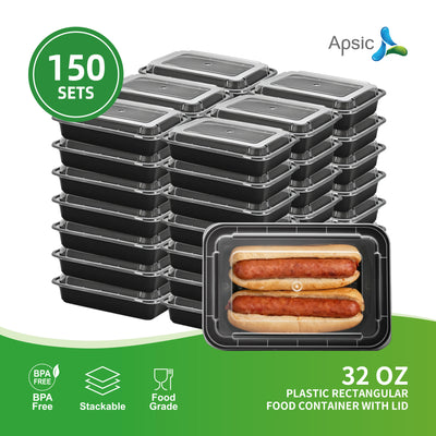 PP Rectangular Food Container 32oz 150/Case - APSIC CY-REC-32