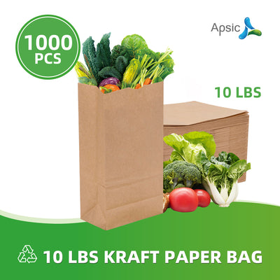 APSIC 10 lb. Natural Kraft Paper Bag - 1000/Bundle