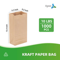 APSIC 10 lb. Natural Kraft Paper Bag - 1000/Bundle